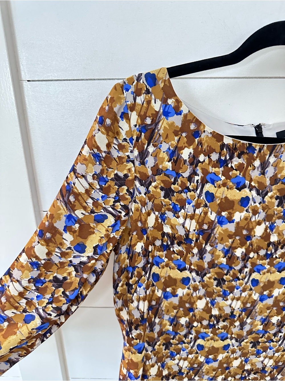 Tibi 8 Silk Print Midi Dress Abstract Floral Sheath Career Cocktail career chic - Picture 5 of 13